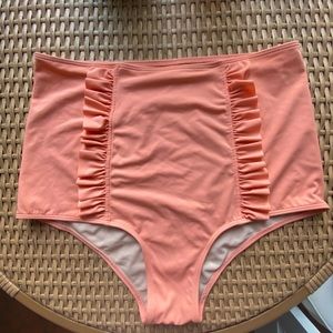 Kortni Jeane Ruffle down Front Bottoms - Coral